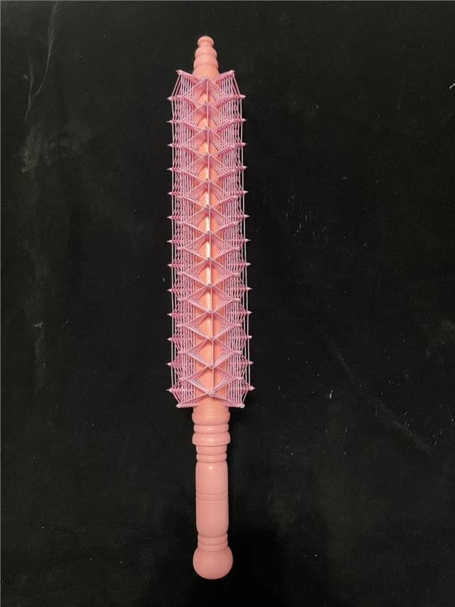 冠榤宗教法器,客製彩色圓柄釘棍(柄與線同色) 2呎 108釘